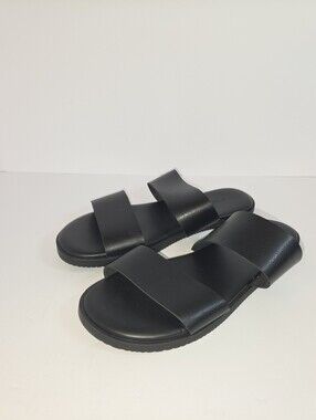 Torrid Black Slide Flat Sandals Size 8.5 WW